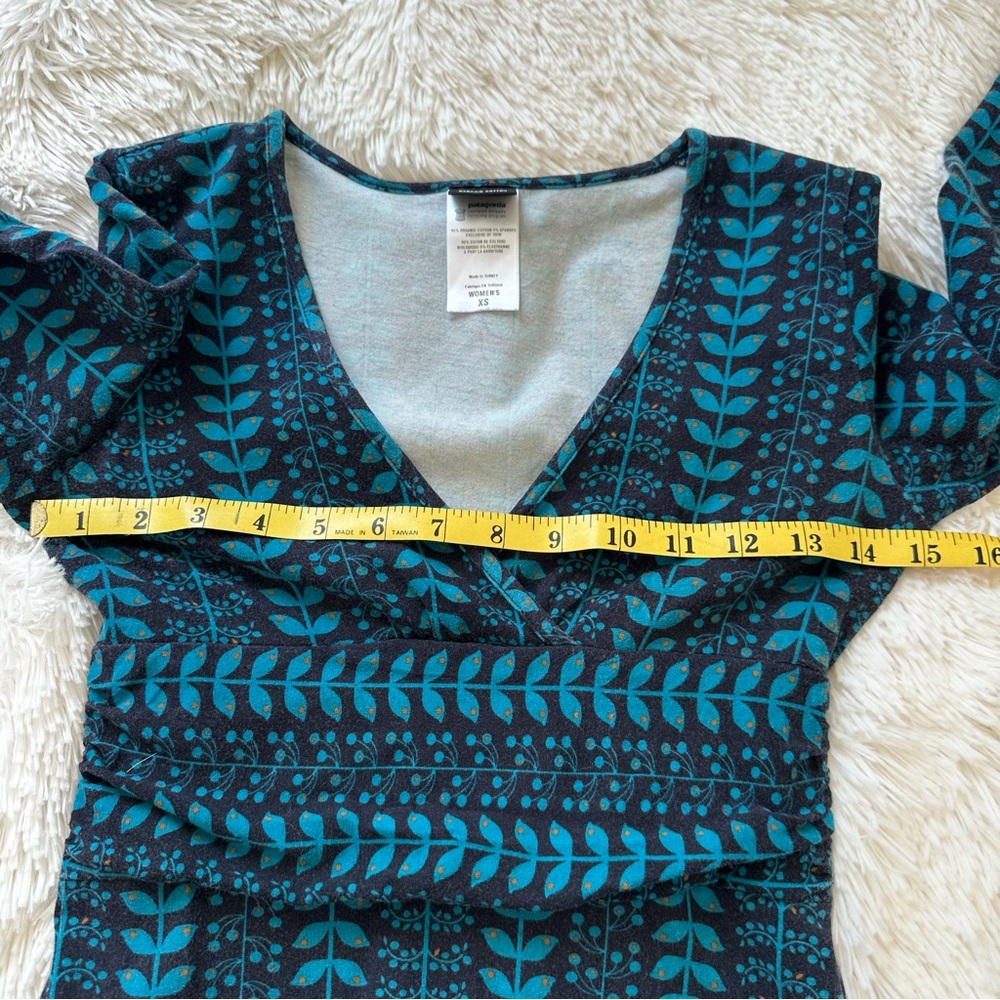 Patagonia Margot Women’s Teal Blue Black Midi Elbow Sleeve Dress Size: XS - Picture 5 of 8